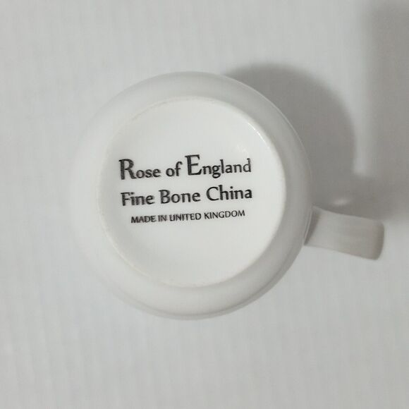 Rose of England Fine Bone China Mug 4" White Country Cottage Made in UK - Picture 6 of 6